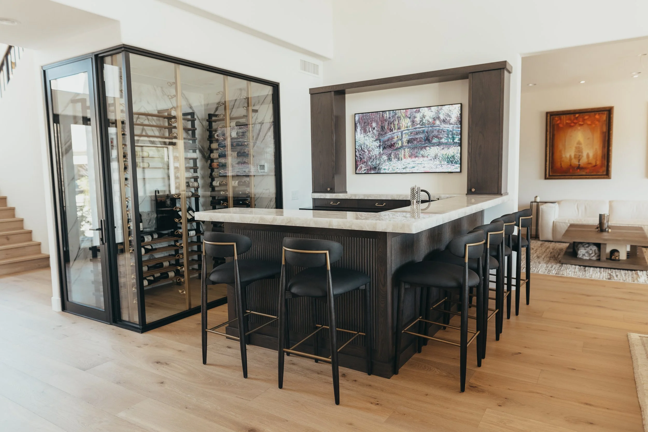 Custom bar with fluted paneling in Scottsdale