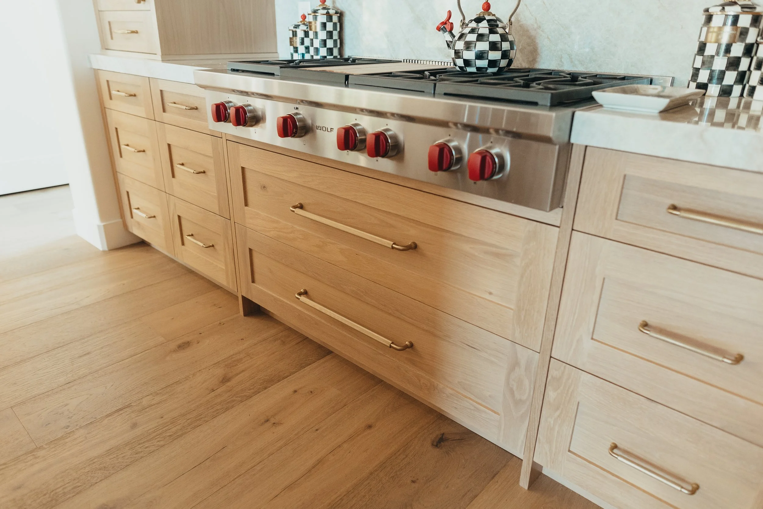 Custom white oak kitchen with drawers in white oak in Scottsdale, Arizona