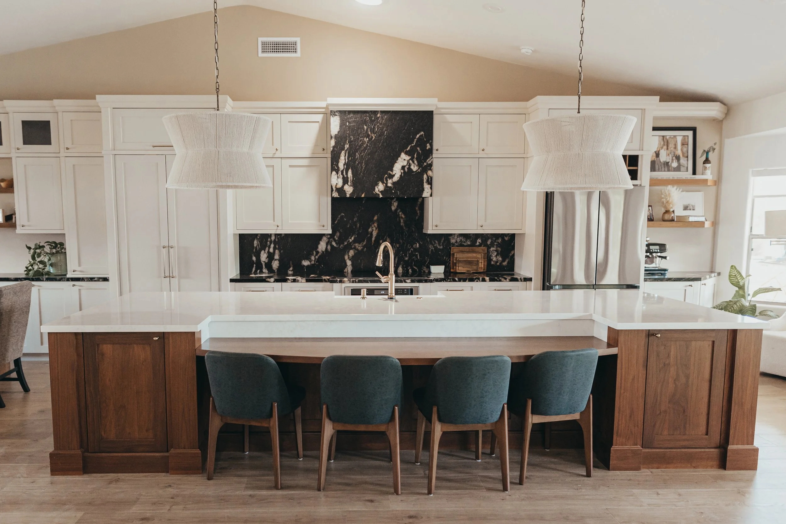 Custom kitchen with walnut drop down top in island in Glendale, Arizona