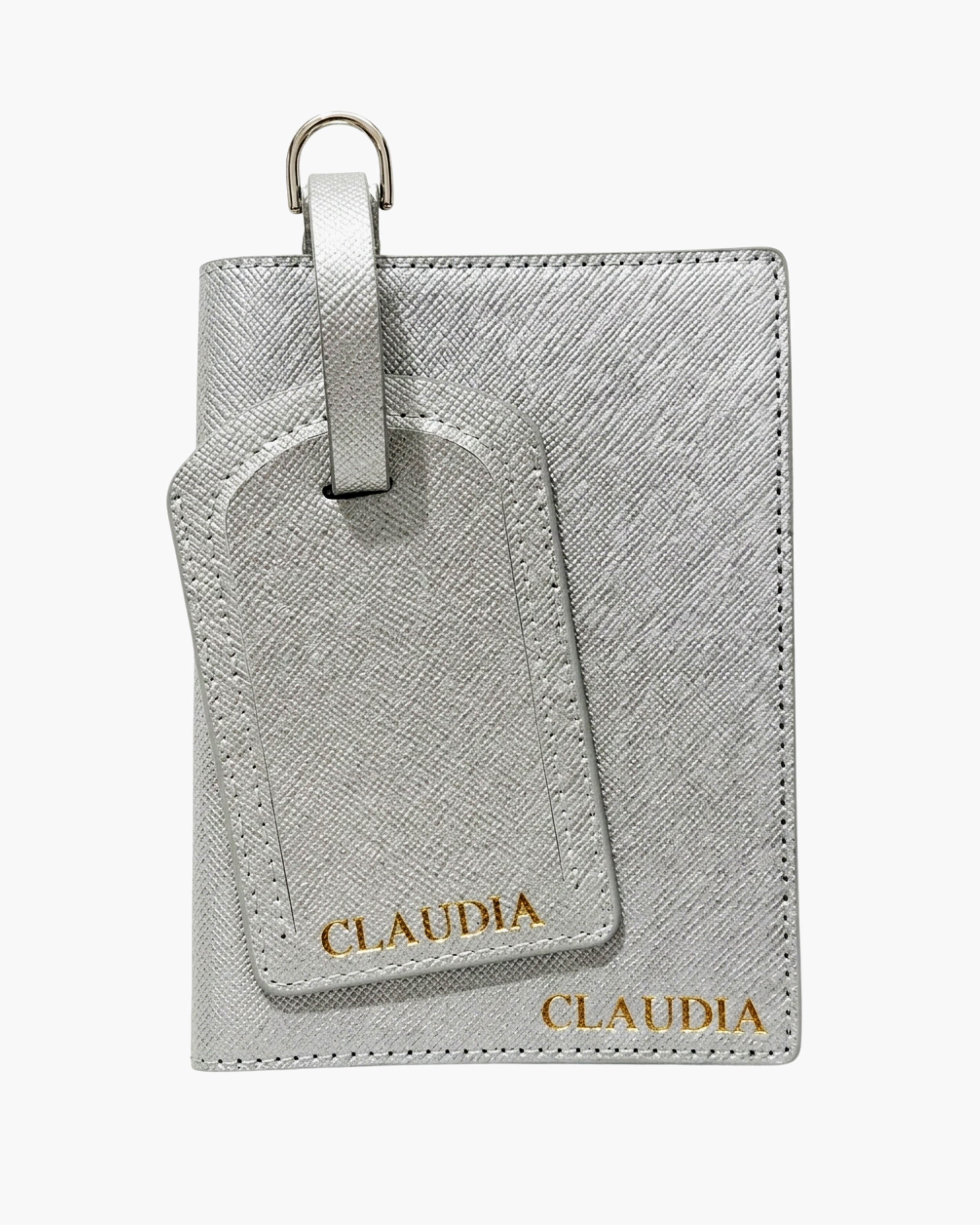 Silver Passport Holder & Luggage Tag
