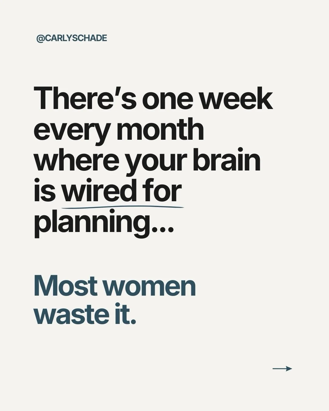 DM me &ldquo;PLAN&rdquo; if you want help syncing your business or life to your hormones. 

The Female Framework is about working smarter, not harder to take you further, faster. 

Always in your corner,
Carly 

#cyclesyncing #cyclesyncingbusiness #w
