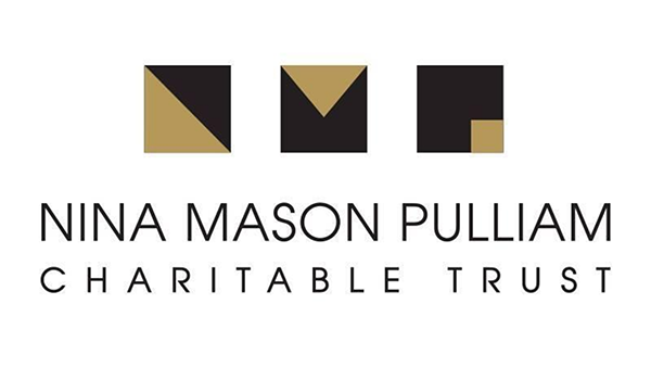 Logo for Nina Mason Pulliam Charitable Trust featuring black and gold geometric shapes and text.