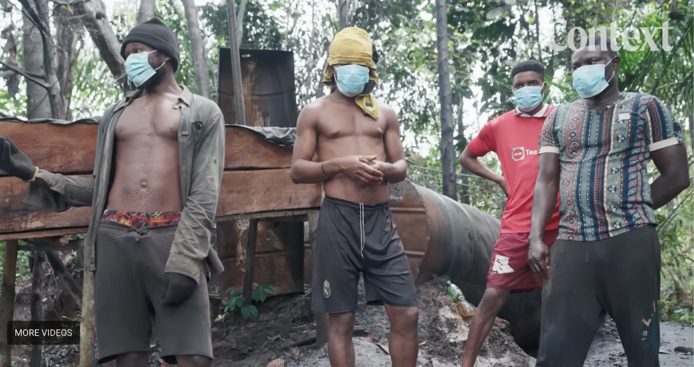Credit: Screenshot from “Meet the illegal oil refiners of Nigeria,” Context