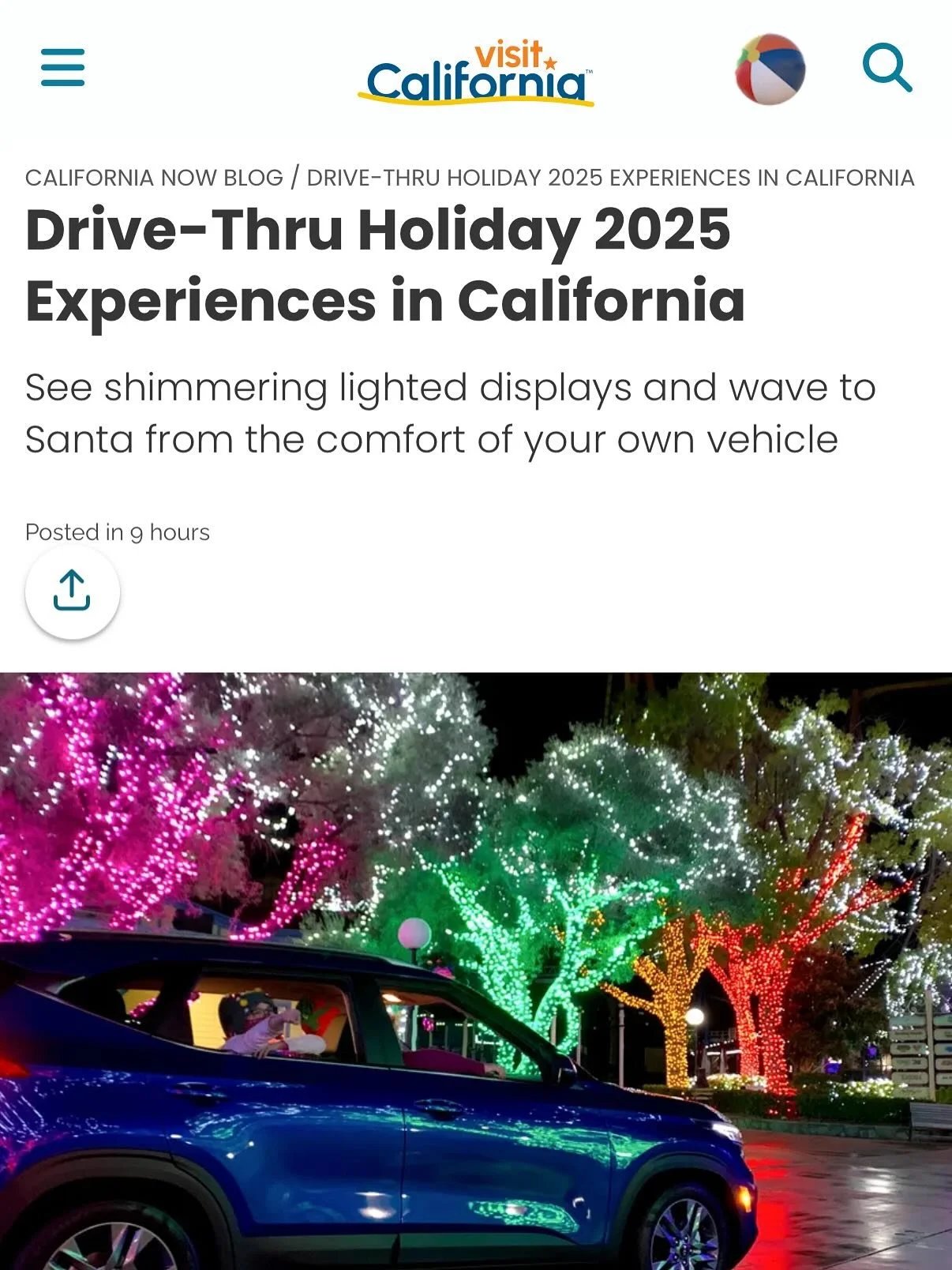 We&rsquo;re thrilled to share that Sparky&rsquo;s Holiday Lights has been featured by Visit California as one of the top drive-through light show experiences this holiday season! ✨🎄 

A big thank you to @visitcalifornia for shining a little extra li