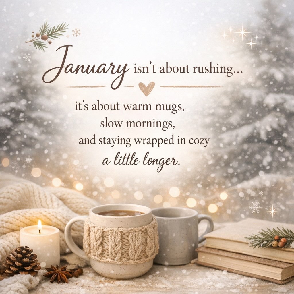 Repost from @fall.christmasvibes
&bull;
January isn&rsquo;t about rushing&hellip;
it&rsquo;s about warm mugs, slow mornings,
and staying wrapped in cozy a little longer.
Let this month be gentle 🤎❄️

#wintercozy
#januaryvibes
#slowwinter
#cozyliving