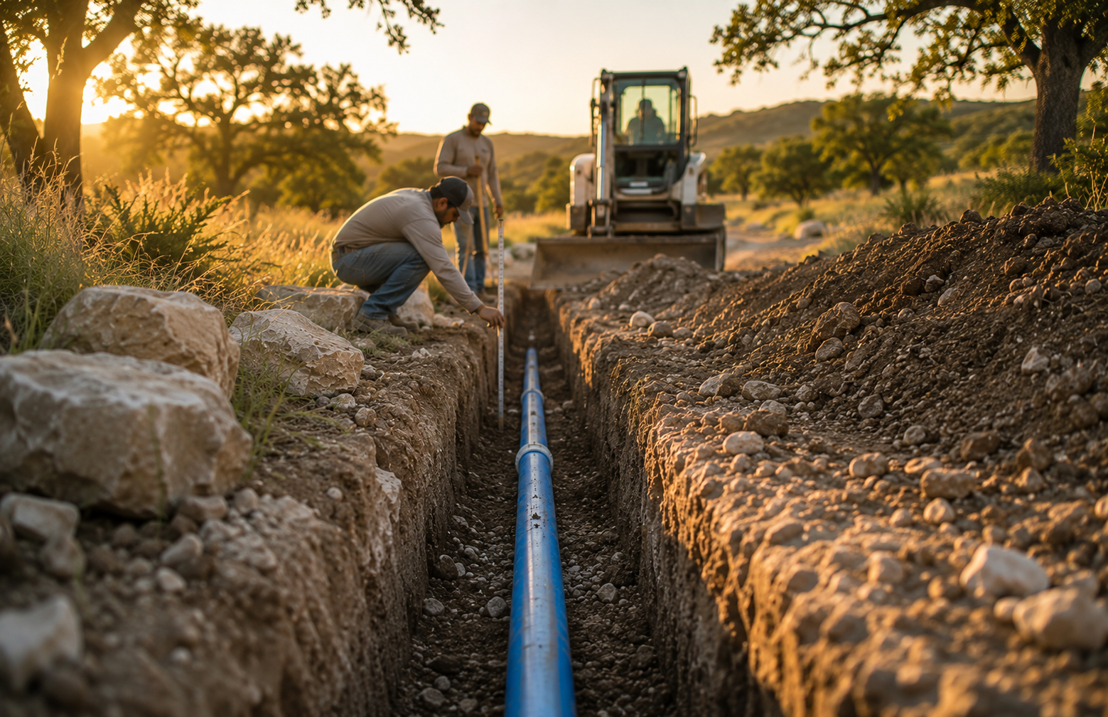 Water Line Trenching