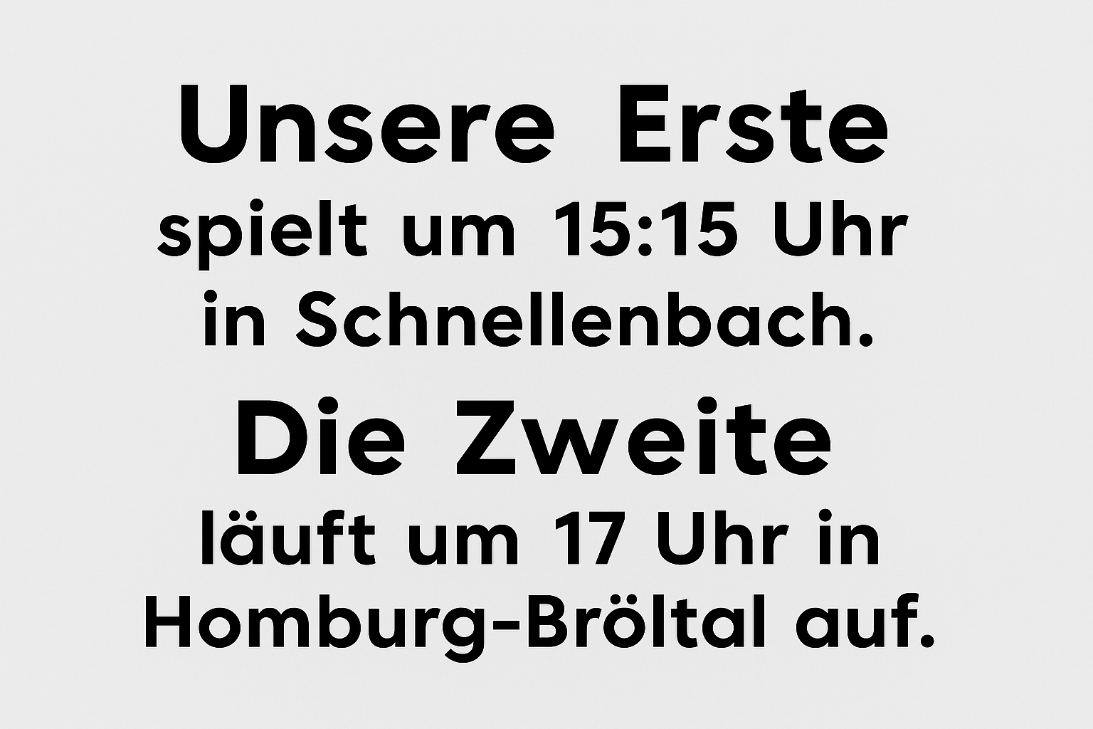 Zwei Spiele – ein Ziel: Punkte holen!