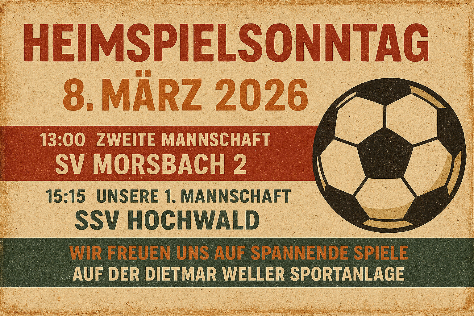 ⚽️ HEIMSPIELSONNTAG – 8. März 2026