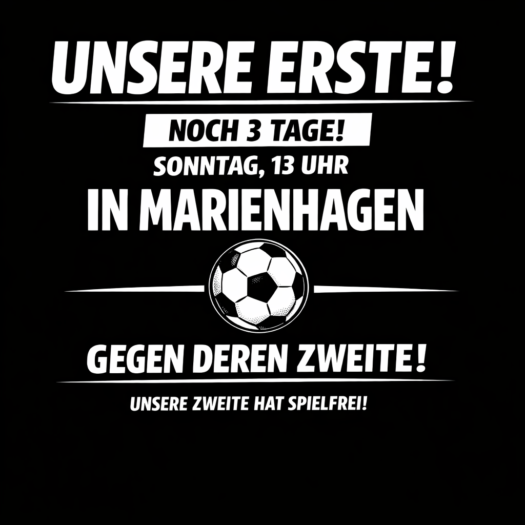 Unsere Erste in Marienhagen, die Zweite hat spielfrei