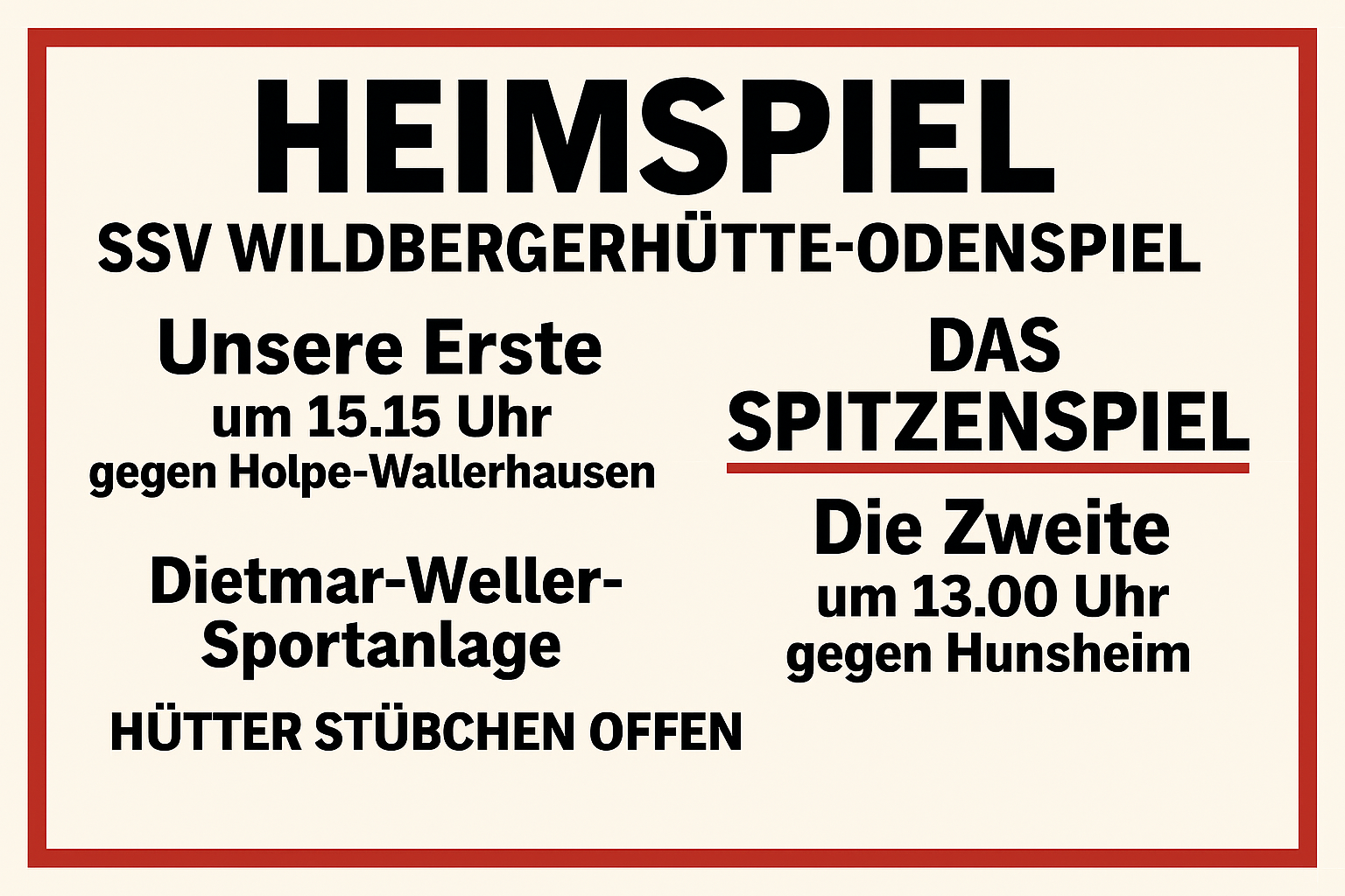 Heimspiele auf der Dietmar‑Weller‑Sportanlage