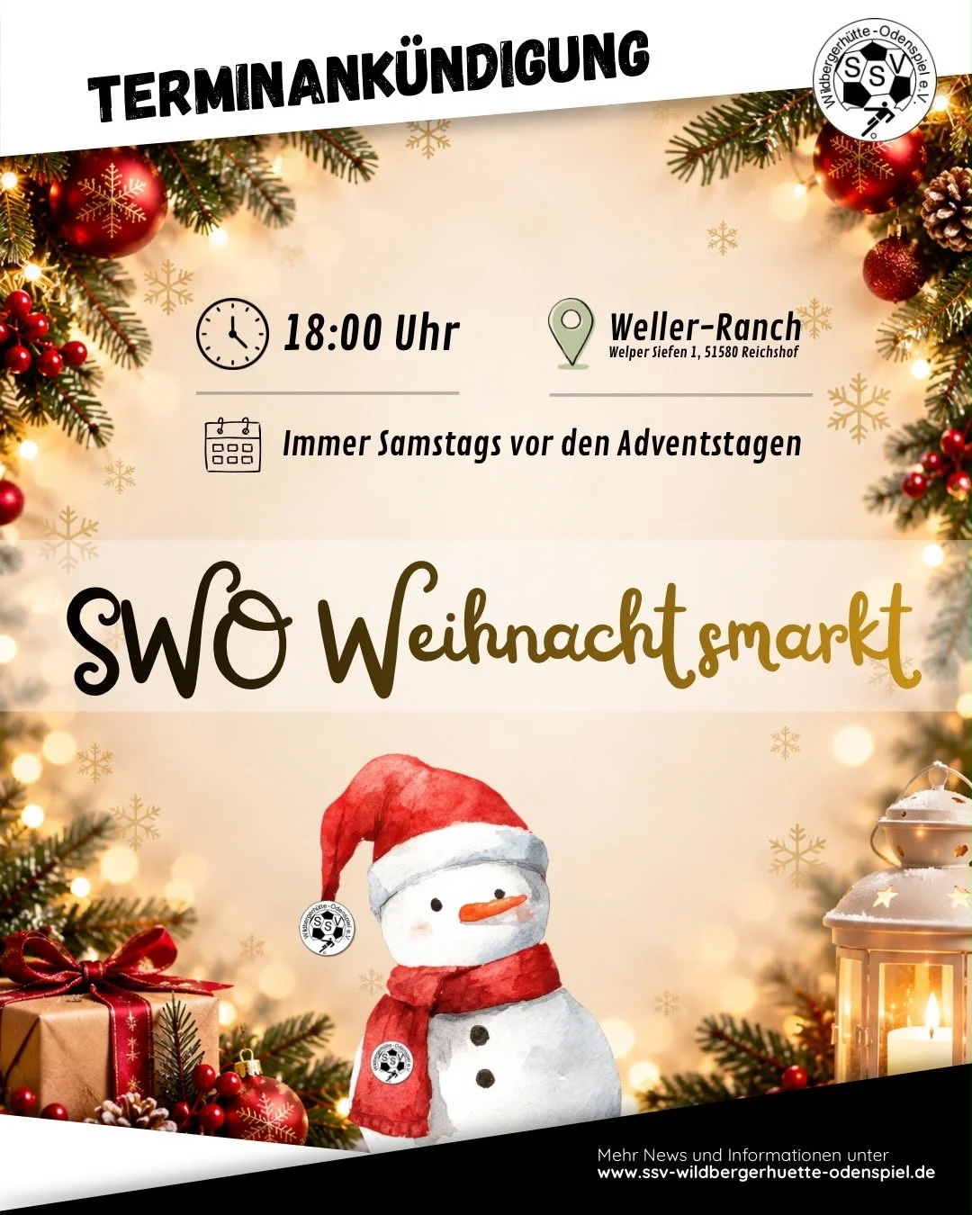 🎄SSV Weihnachtsmarkt 2026 🎄