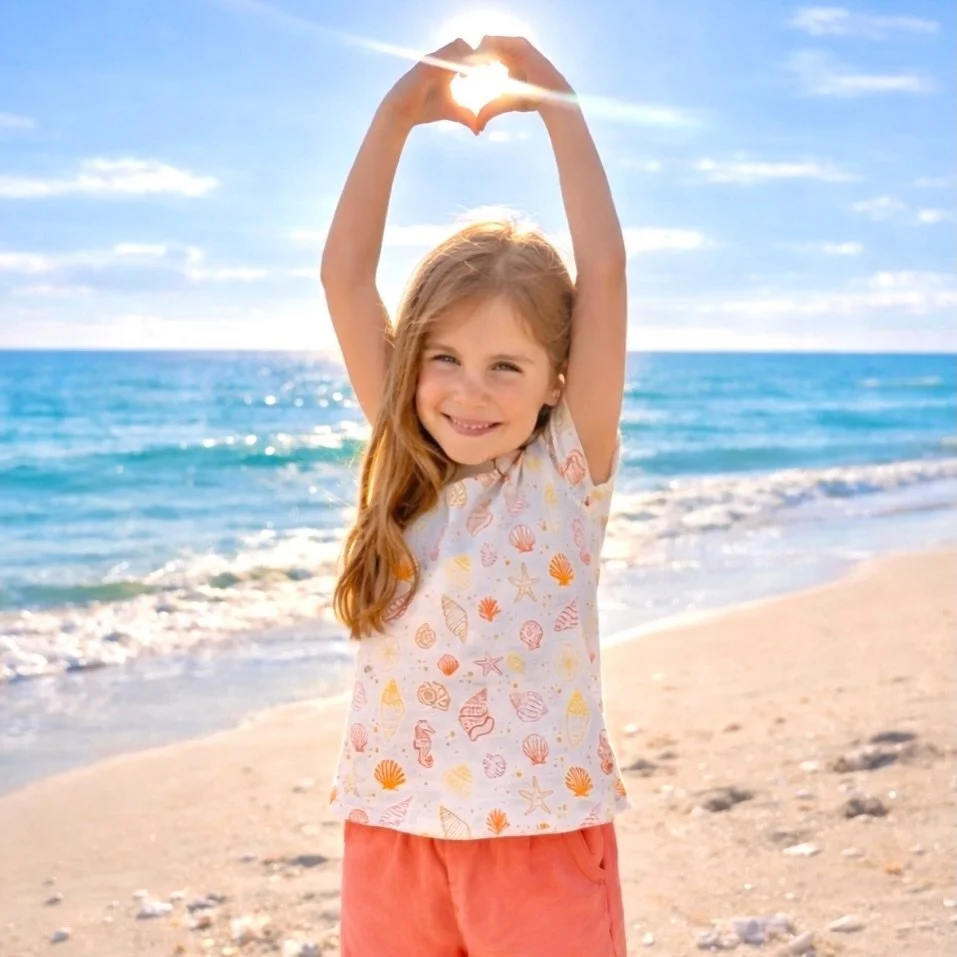 Sun, salt, and seashells ☀️🤍

Made for golden hour, sandy toes, and childhood that feels like summer.

Sunset Seashells &mdash; coming soon.

#TrailAndTide #KidsClothingBrand #beachkids #littleexplorers
