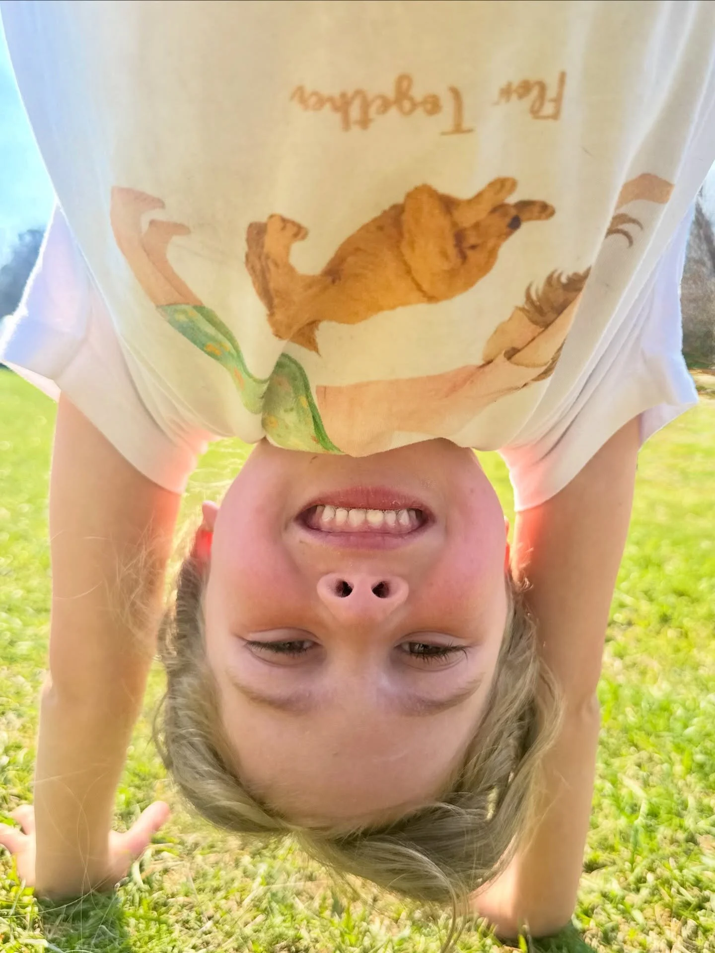 Sometimes the best way to see the world&hellip; is upside down.

Flow together. Explore together. ✨

#yogakids #littleexplorers #trailandtide #downwarddog #changeyourperspective 

Featuring our Flow Together Tee.