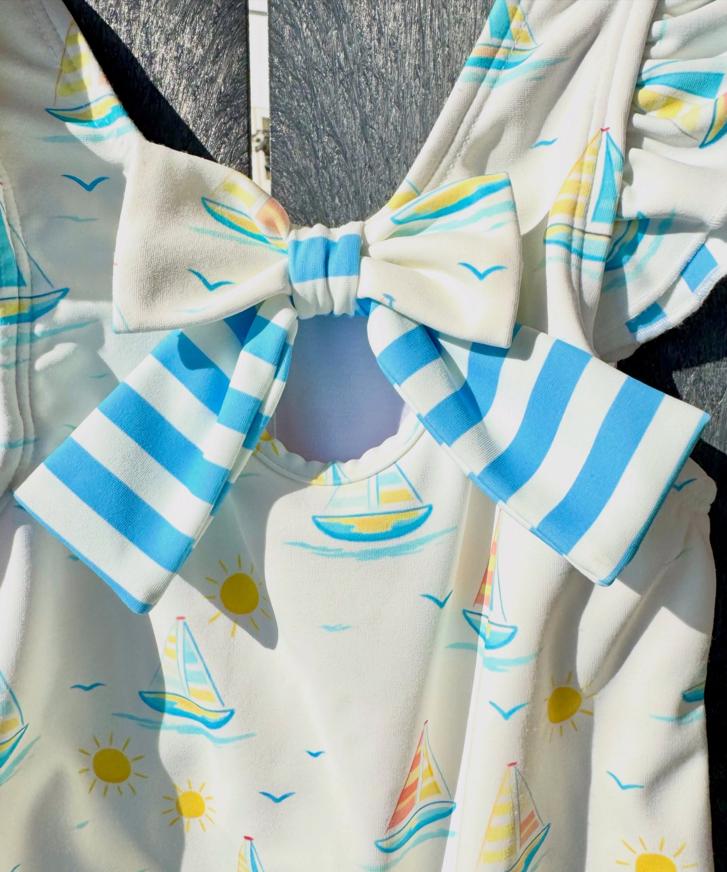 Meet Sunrise Sail &mdash; a playful nod to classic seaside summers and little ones who never want to leave the water.

Soft watercolor sailboats, sun-faded stripes, and the happiest of sunshines ☀️⛵️

Coming soon to Trail &amp; Tide 💙

#TrailAndTide