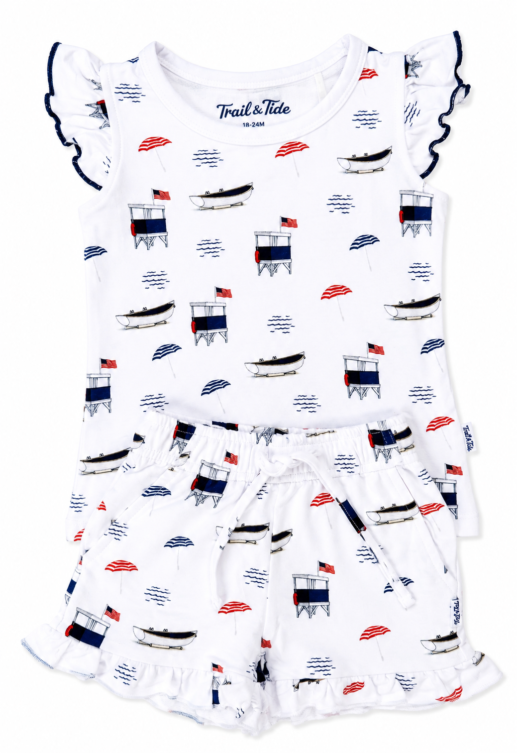 Freedom by the Sea Ruffle Tee & Short Set