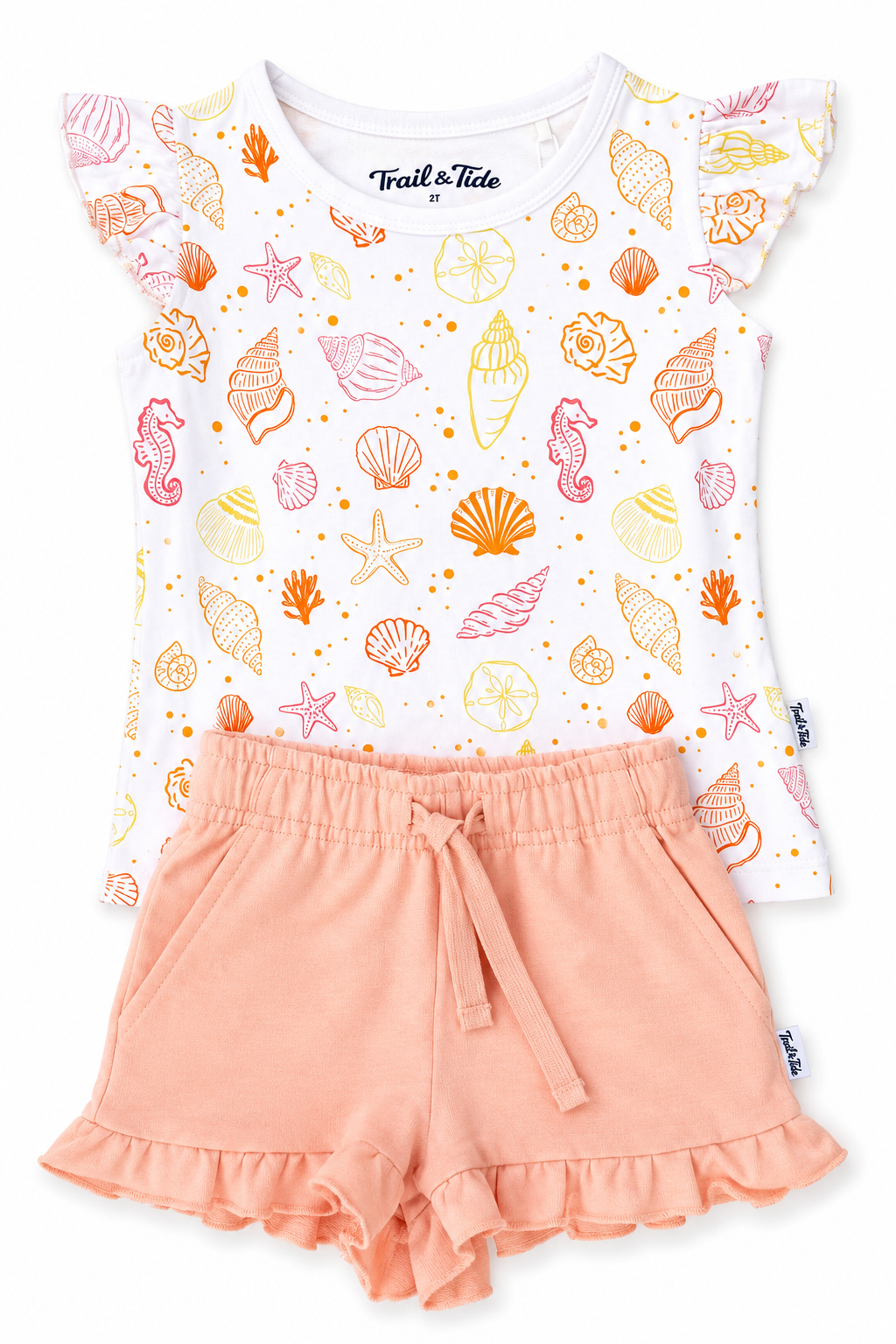 Sunset Seashells Ruffle Tee & Short Set