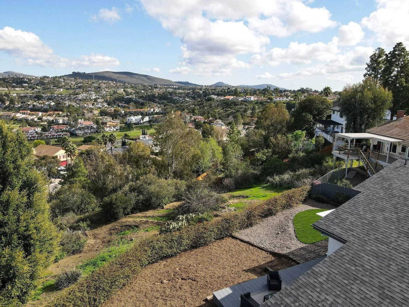 Hillside view over Carlsbad from the property