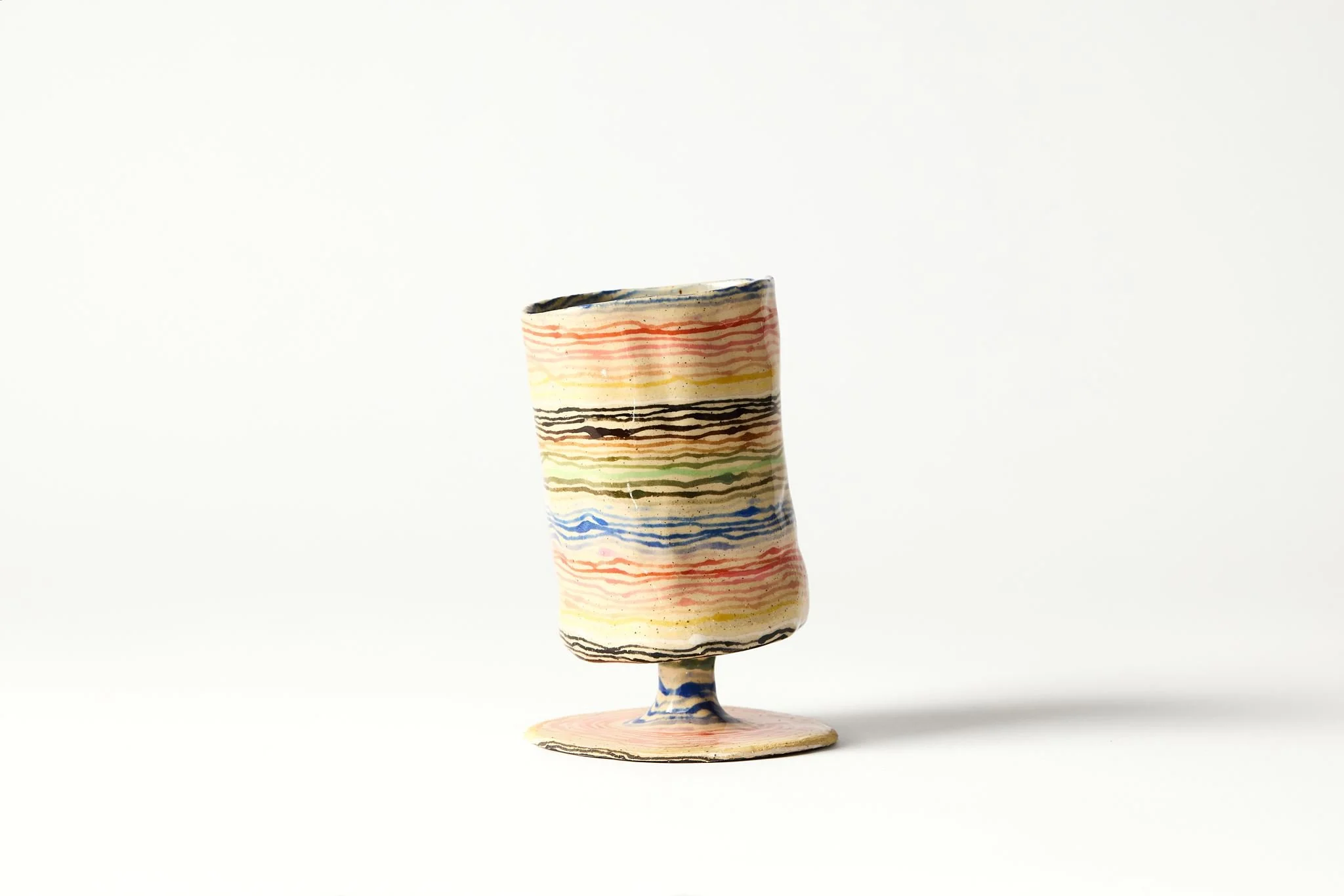 Glossy Wonky Rainbow Goblet (MADE TO ORDER)