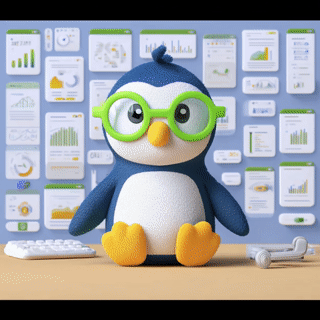 A digital graphic promoting Pengui Lens, an AI assistant tool, featuring a penguin icon with glasses, a partially visible tablet screen showing the Pengui platform, and text in English and Spanish.