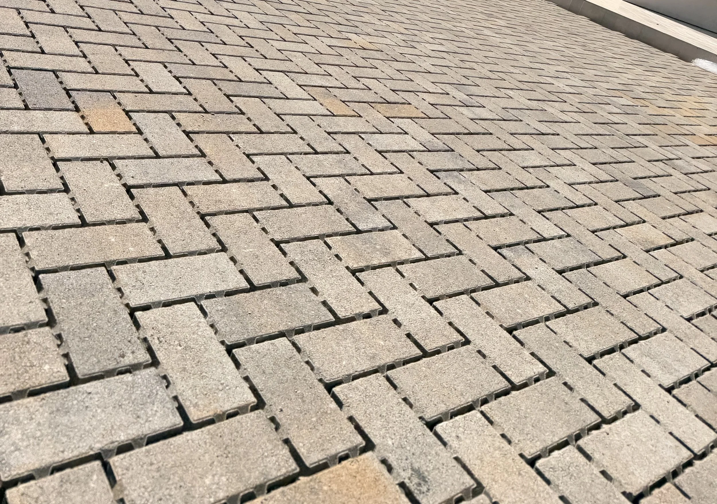 Residential paver installation aerial view Bay Area — Precision Concrete Engineering Inc.
