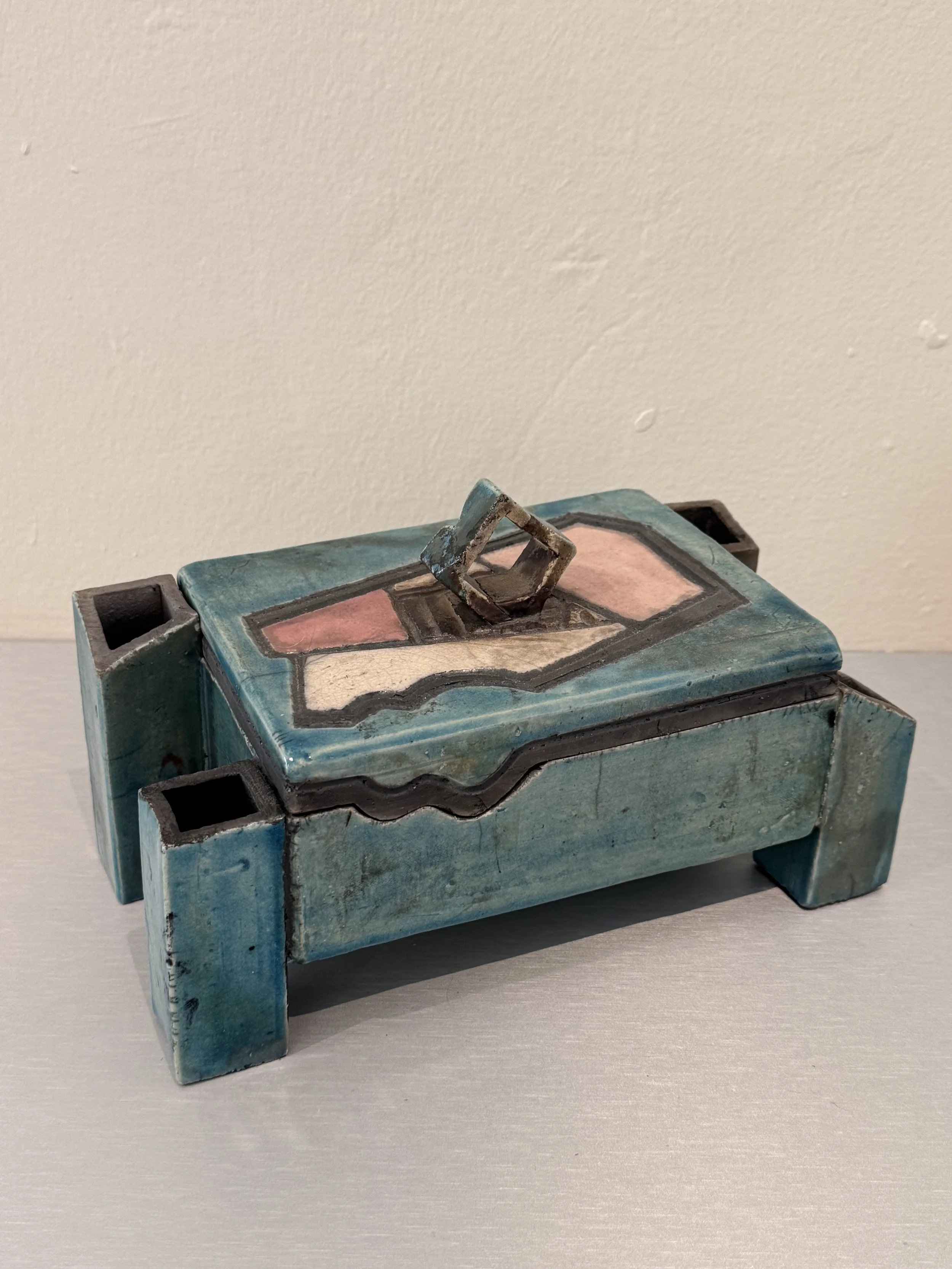 Linda Mielke Raku Lidded Box