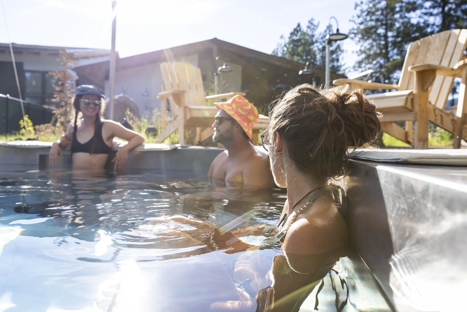 Hanging out by the outdoor hot spring