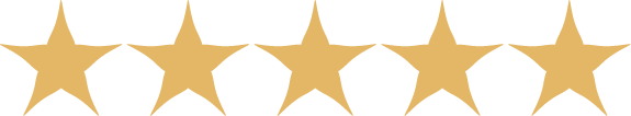 Five gold stars on a black background