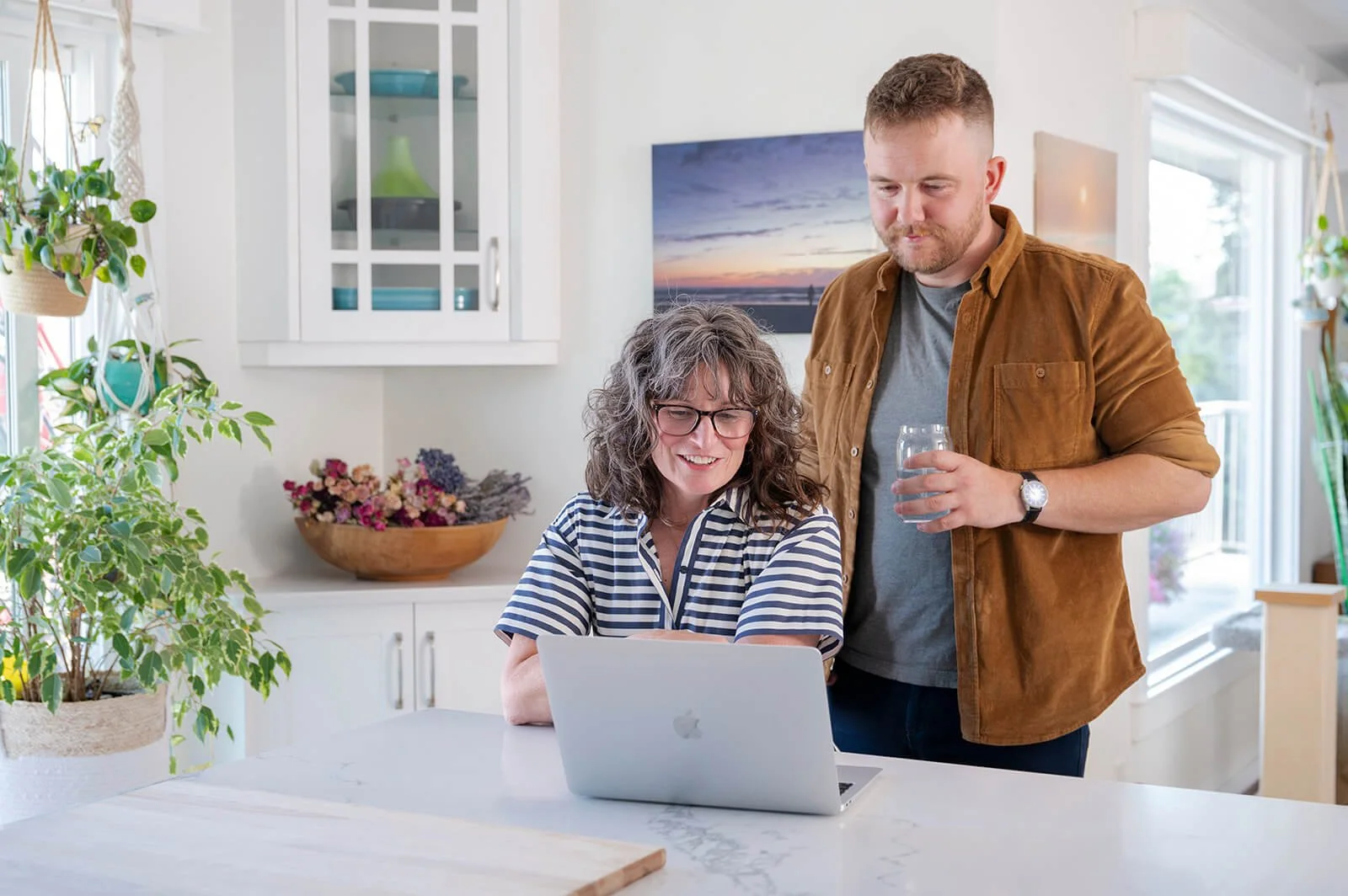 a Nanaimo couple doing an online couples counselling session