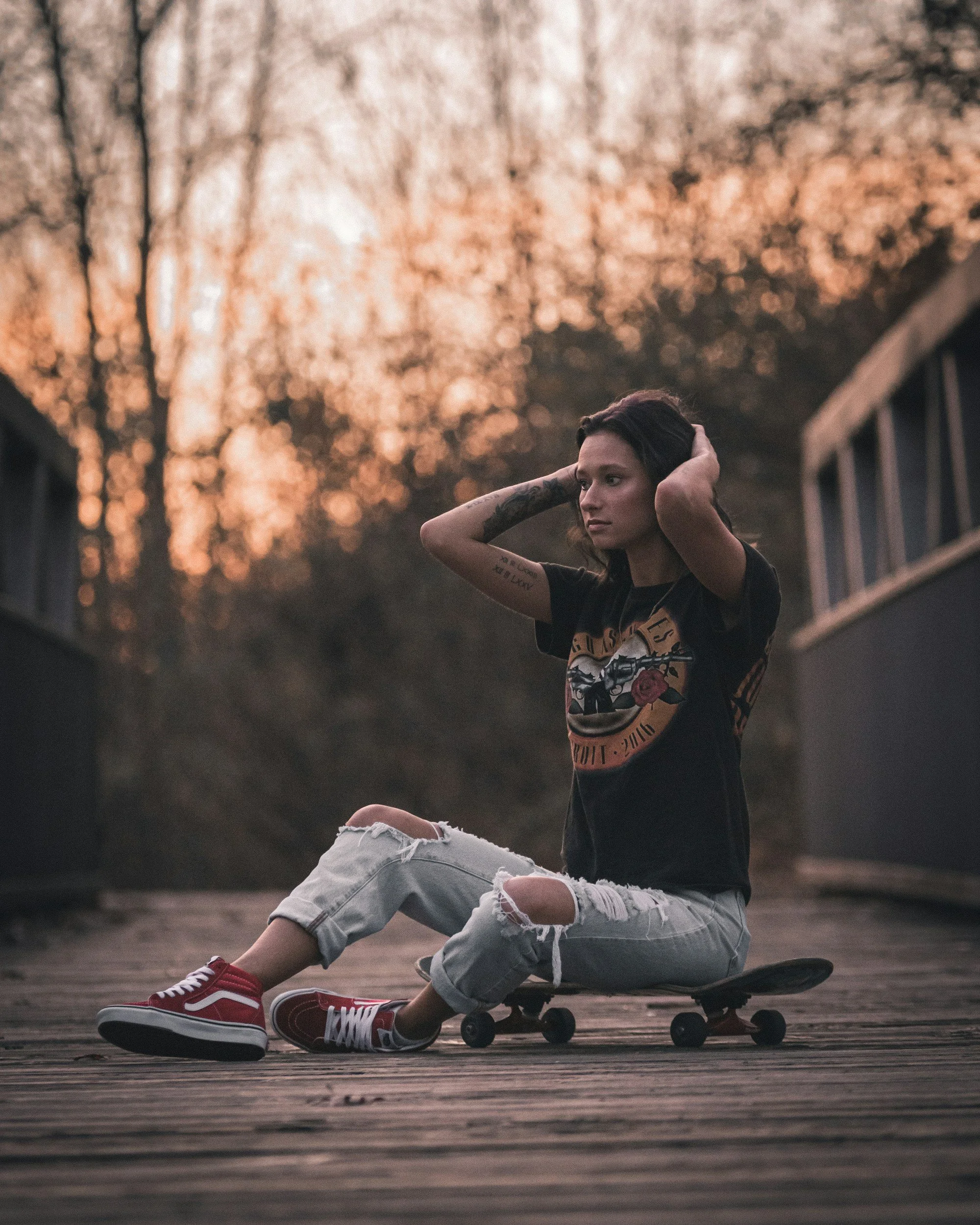 Autistic teen on skateboard