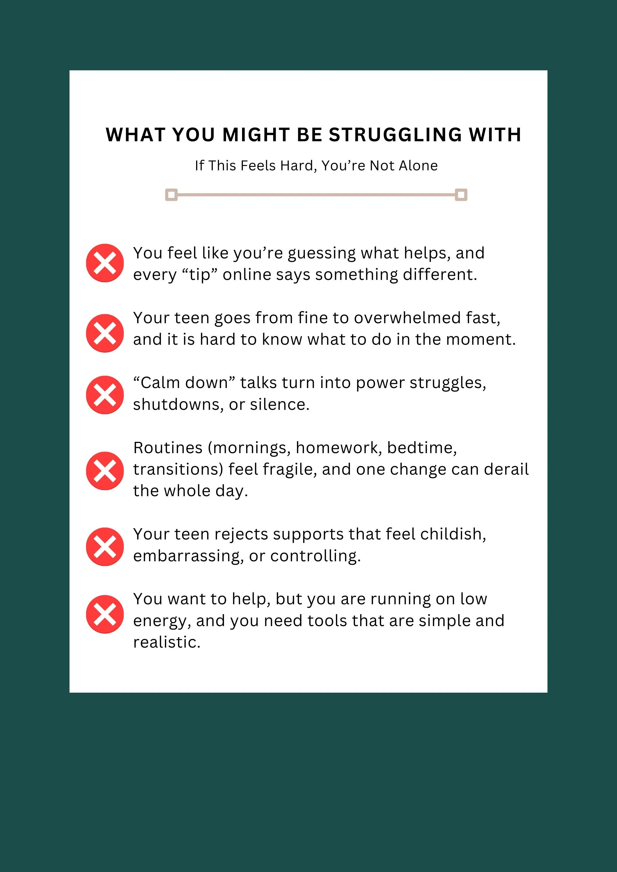 What you might be struggling with as a parent of a autistic teen