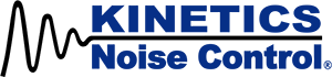 Kinetics Noise Control logo with blue text on a white background