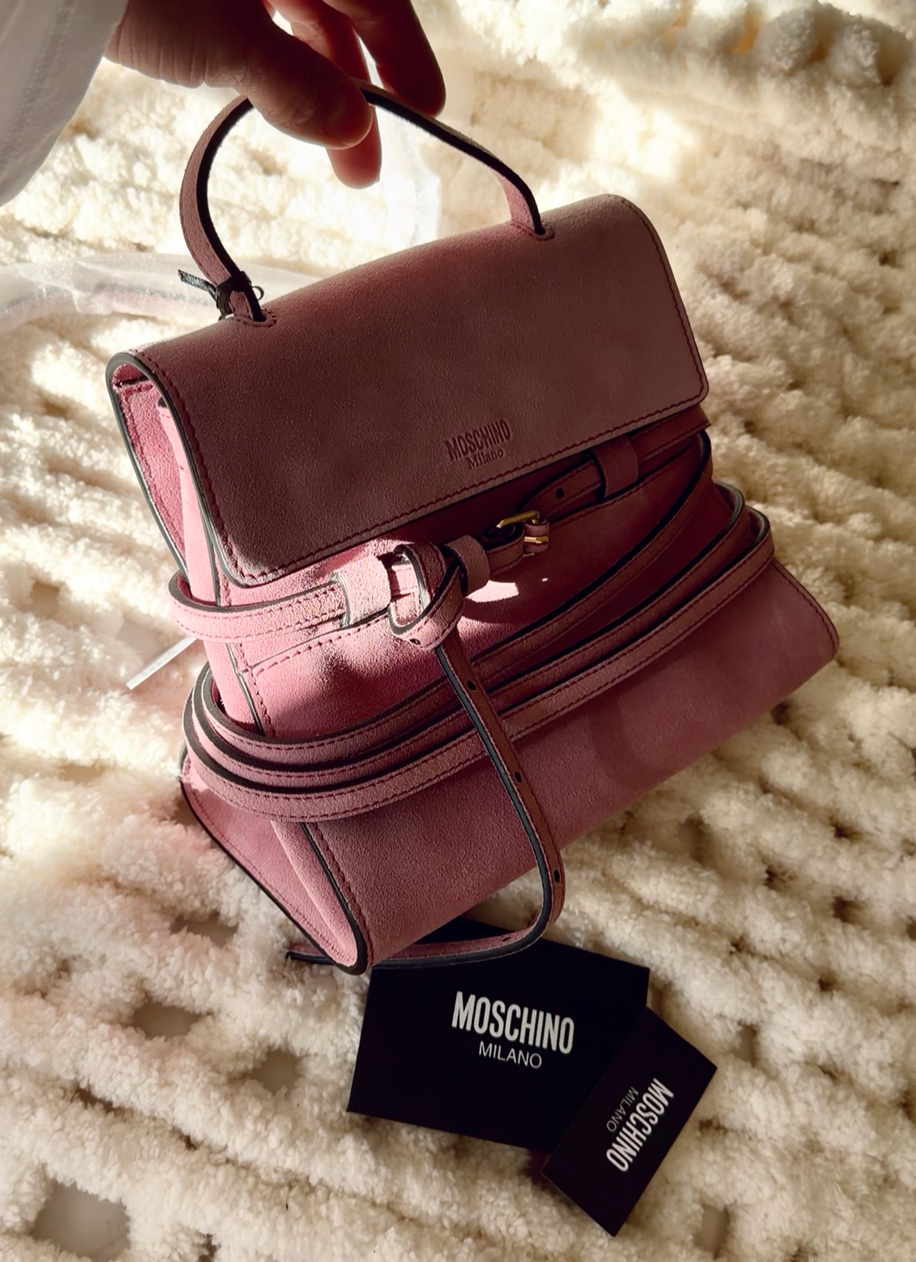 The Tie Me Handbag by Moschino