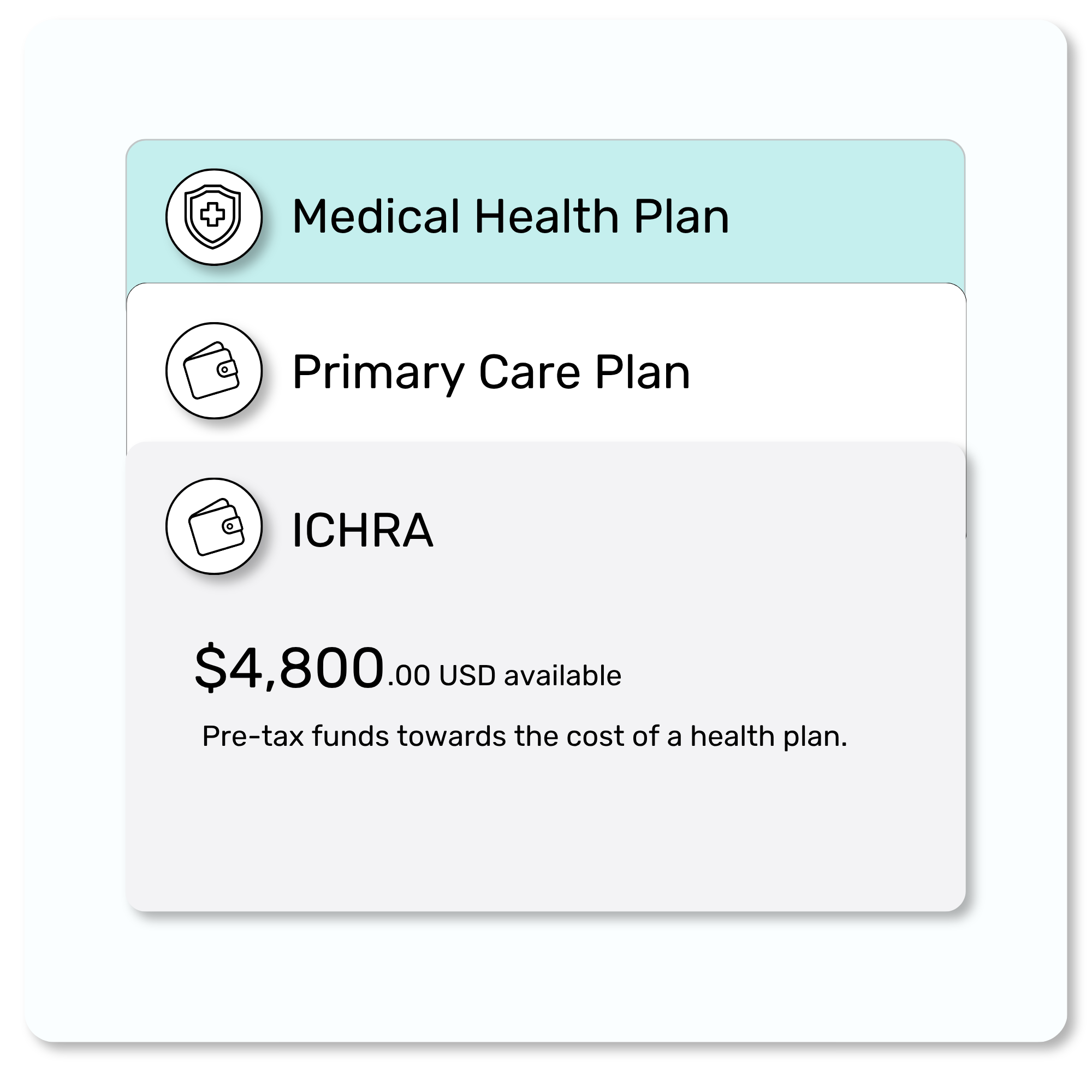 Maxwell wallets showing the choices for modern healthcare