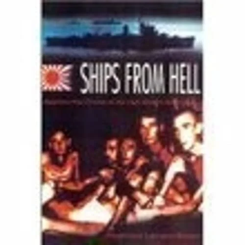 Cover of the album 'Ships From Hell' featuring a group of people on a boat with a dark background.