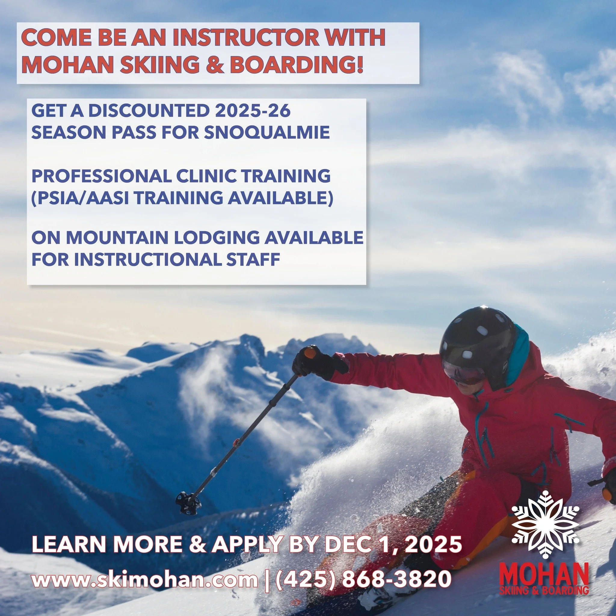 Want to pass on your love of skiing and boarding to the next generation of skiers? Join us for the 2026 season as an instructor or assistant!

We're currently revamping our website in preparation for the upcoming season, so while registration isn't a