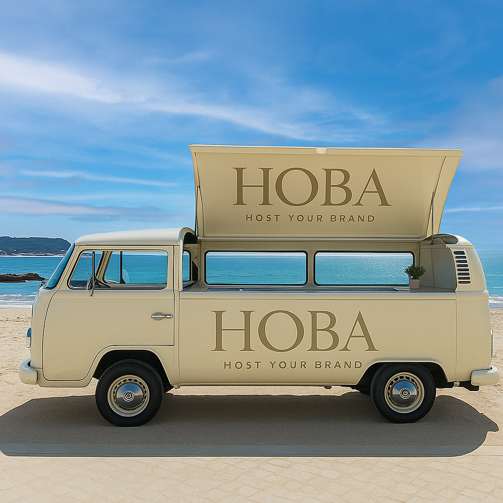 Van fly HOBA personalizável para ativações móveis memoráveis. Saiba mais em www.hobaevents.com