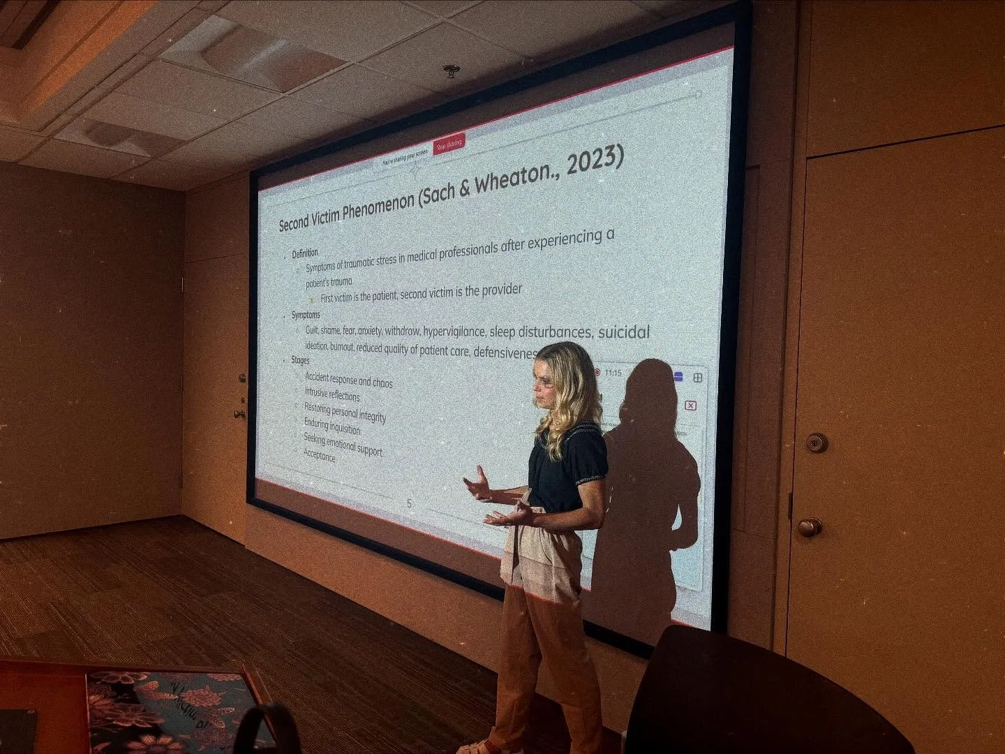 What an honor to teach OB/GYN residents at Detroit Medical Center about medical trauma! The residents’ experiences with second victim and vicarious trauma underscored the need for support. Lovely to have @sabrinalblank with me!