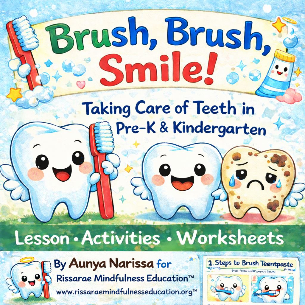 Dental Health Lesson for Pre-K & Kindergarten by Rissarae Mindfulness Education