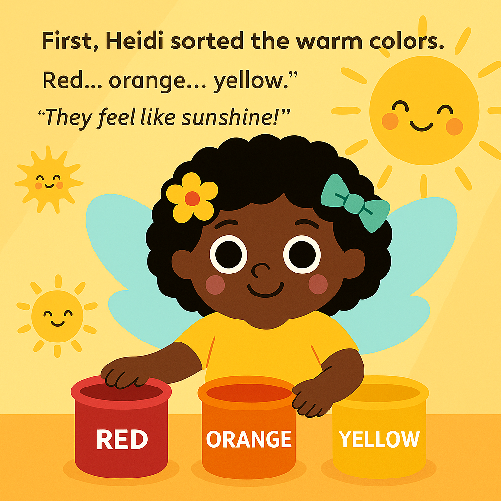 preschool picture book illustration showing bright colors and emotional learning theme