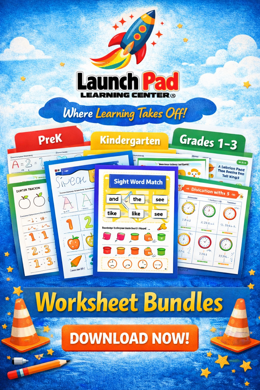 Tutoring Worksheet Bundles (Grades Pre K- 3)