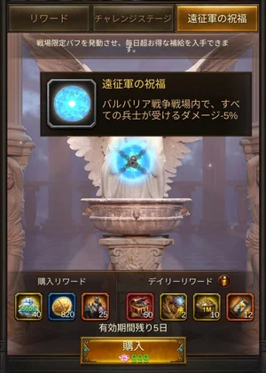 遠征軍の祝福