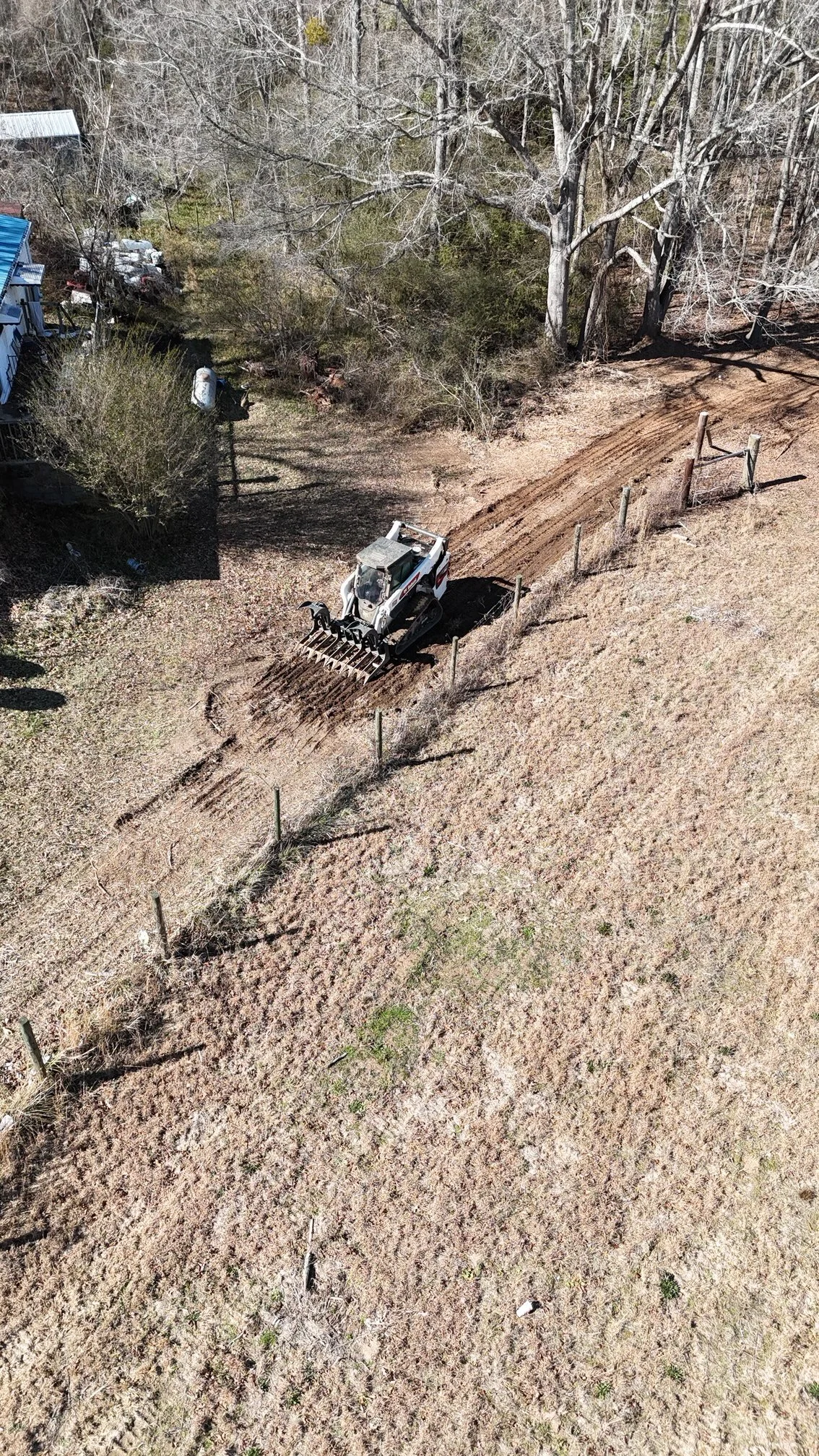 After land clearing and forestry mulching project in Anderson, SC showing cleared acreage, improved property access, enhanced visibility, and removal of overgrown brush and small trees for a clean, usable landscape.