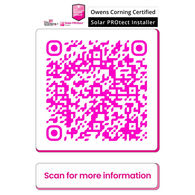Scan for more on Owens Corning Solar PROTect Certification