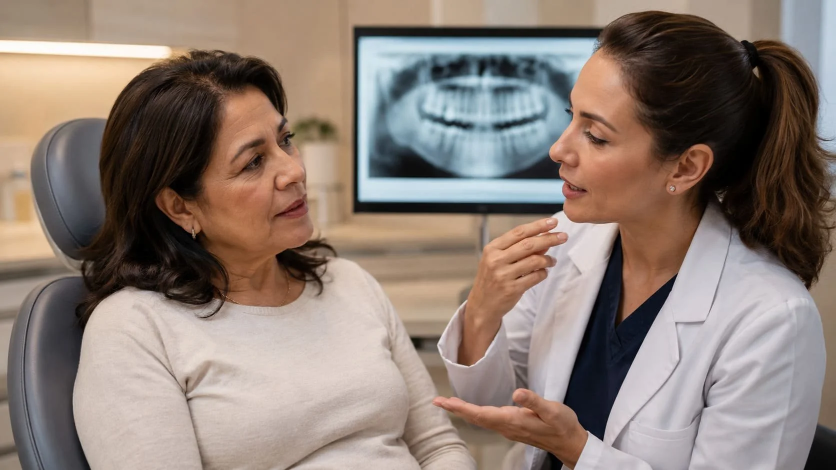 Paciente recibiendo valoración por desgaste dental en clínica de San Luis Potosí