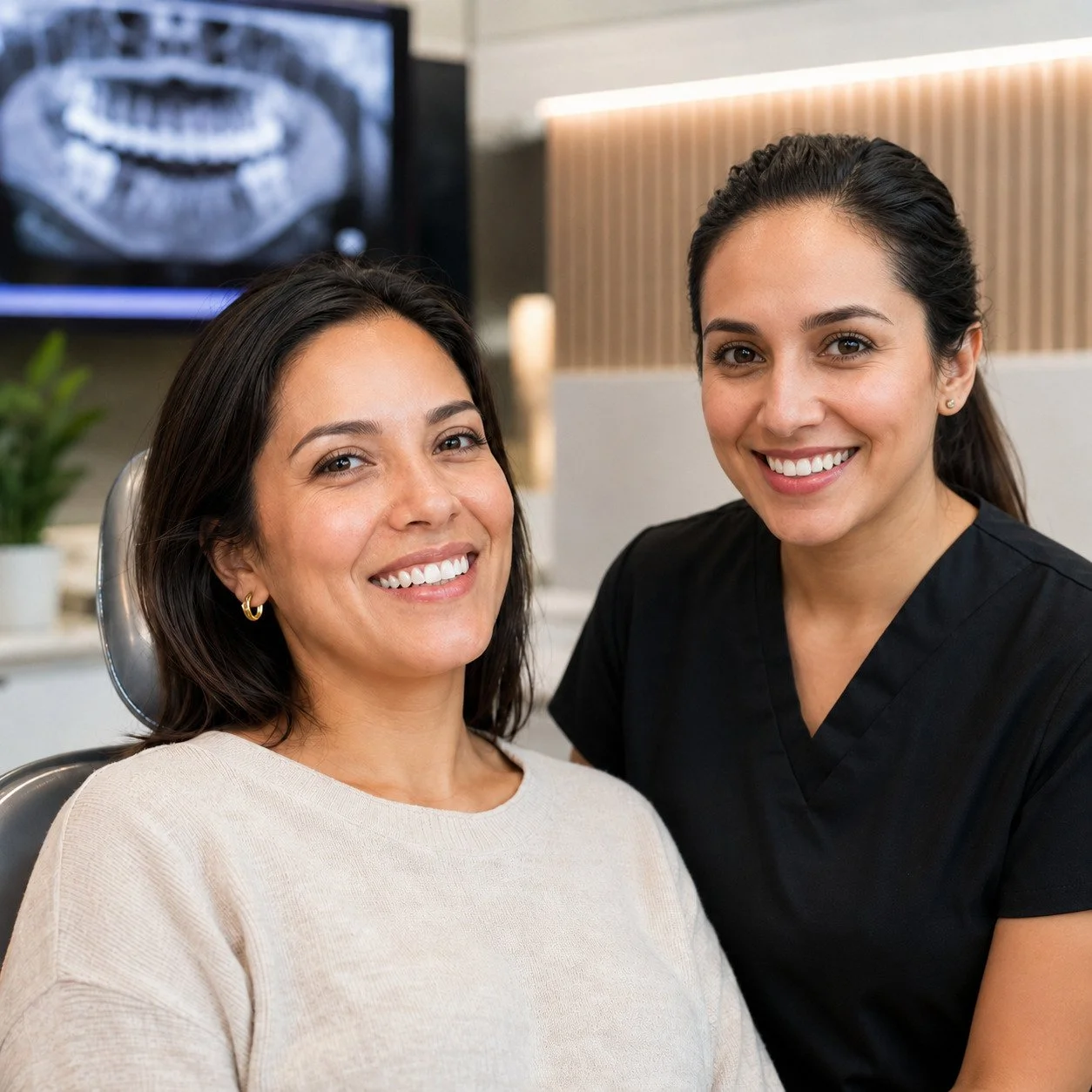 Paciente recibiendo valoración para resinas dentales en clínica dental de San Luis Potosí