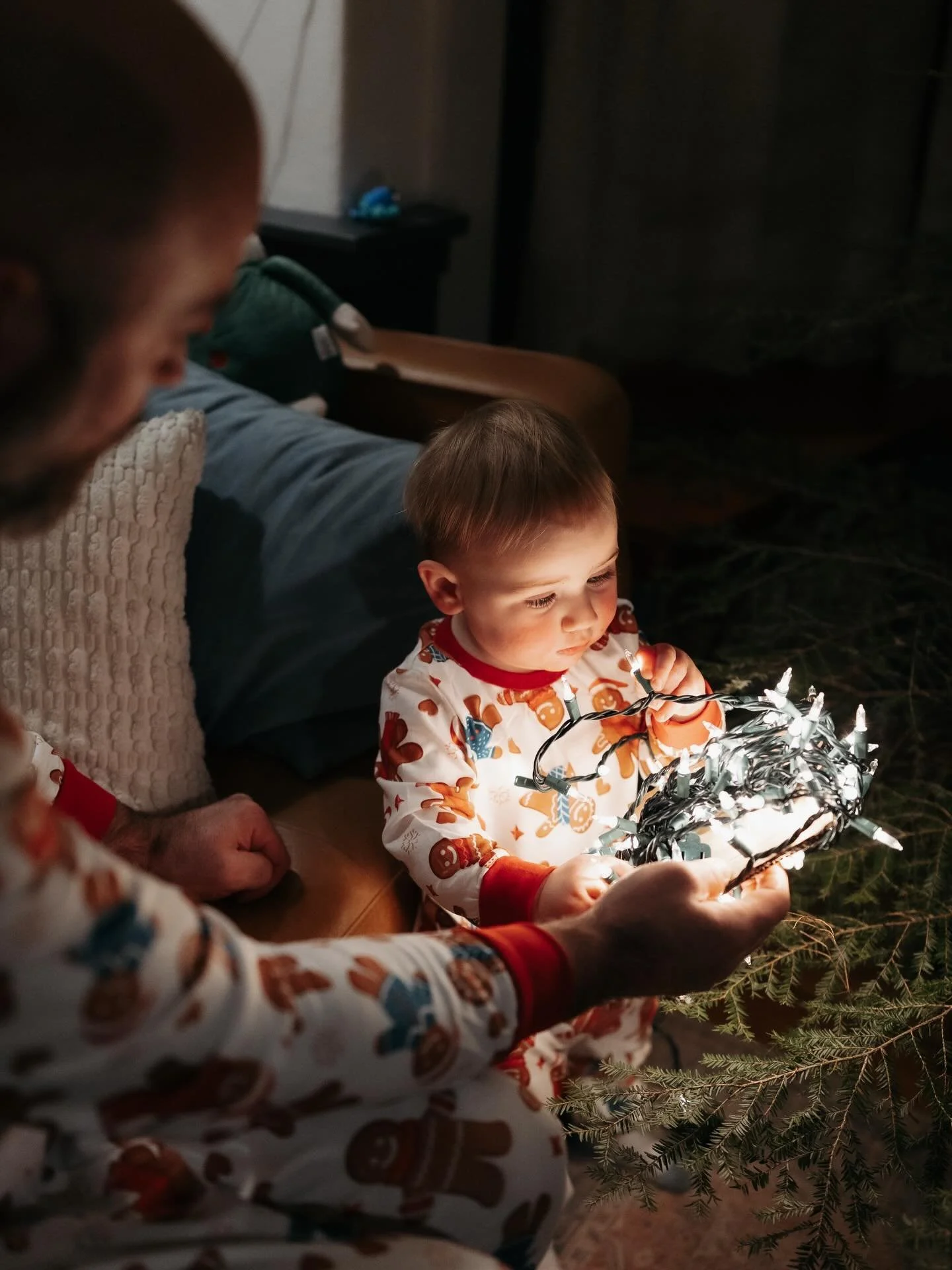 The Charlie Brown tree we cut ourselves while wiping runny noses and a few tears, the untidy living room, them climbing under the branches&mdash;tripping on strands of lights or reaching for every glass ornament&mdash; the chocolate chip cookies ecli