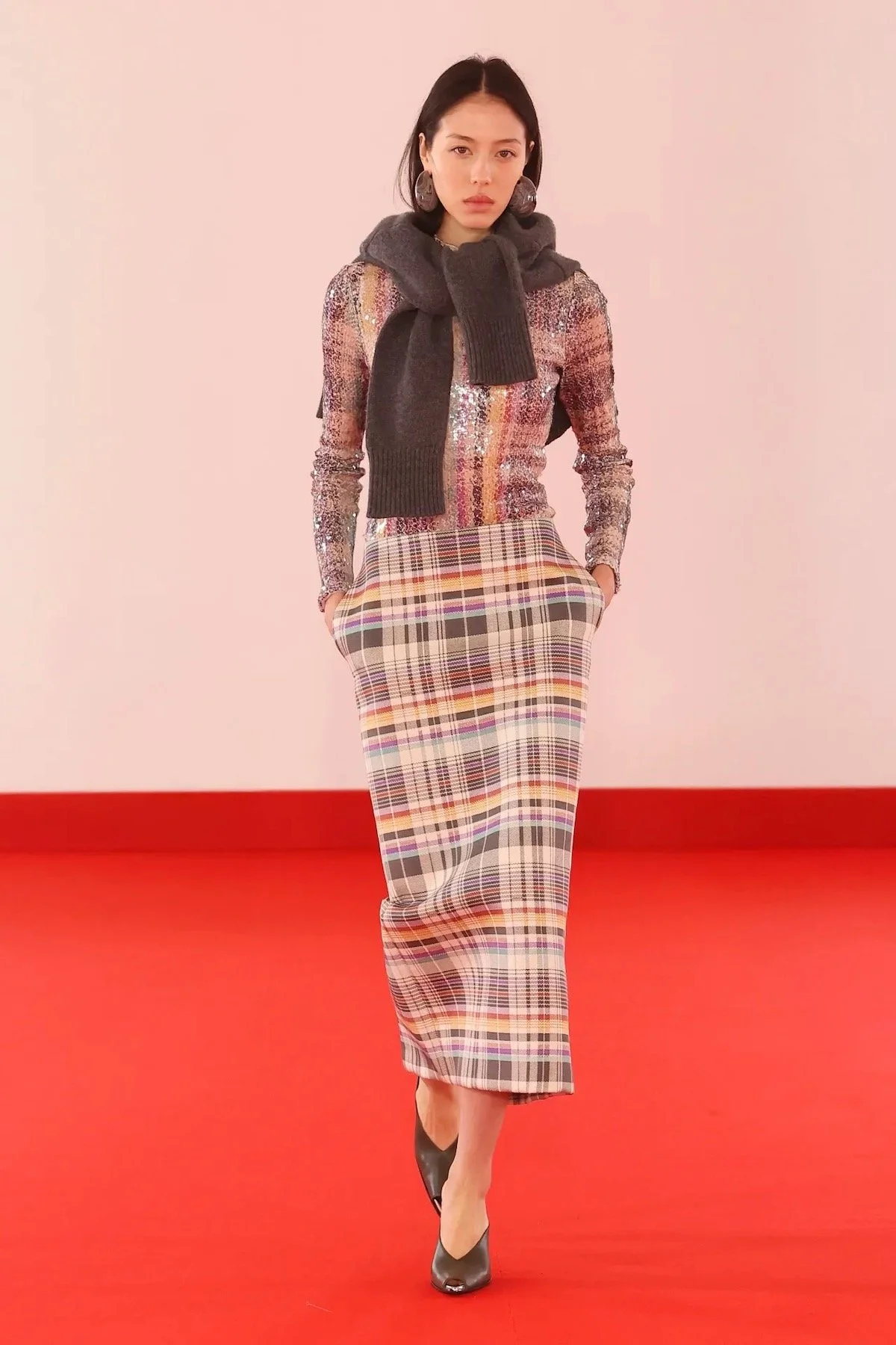 Playing With Plaid Brandon Maxwell Spring 2026 Image: Courtesy