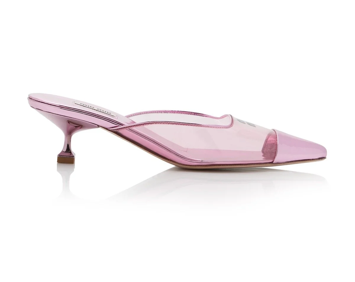 Miu Miu Sabot Metallic Mules, $1,100 at Moda Operandi