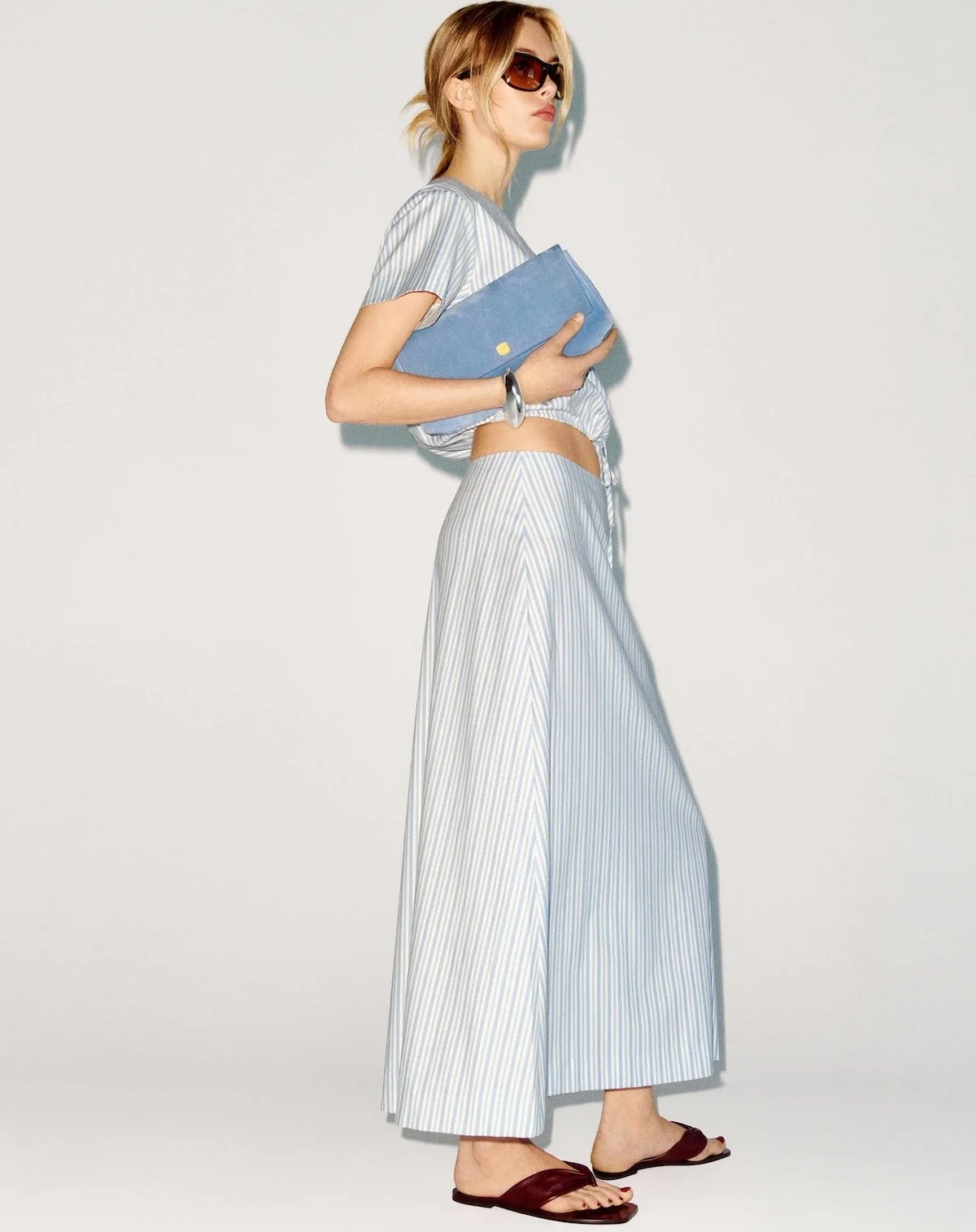 Reformation Jordan Two Piece in Calamari Stripe, $298 at Reformation