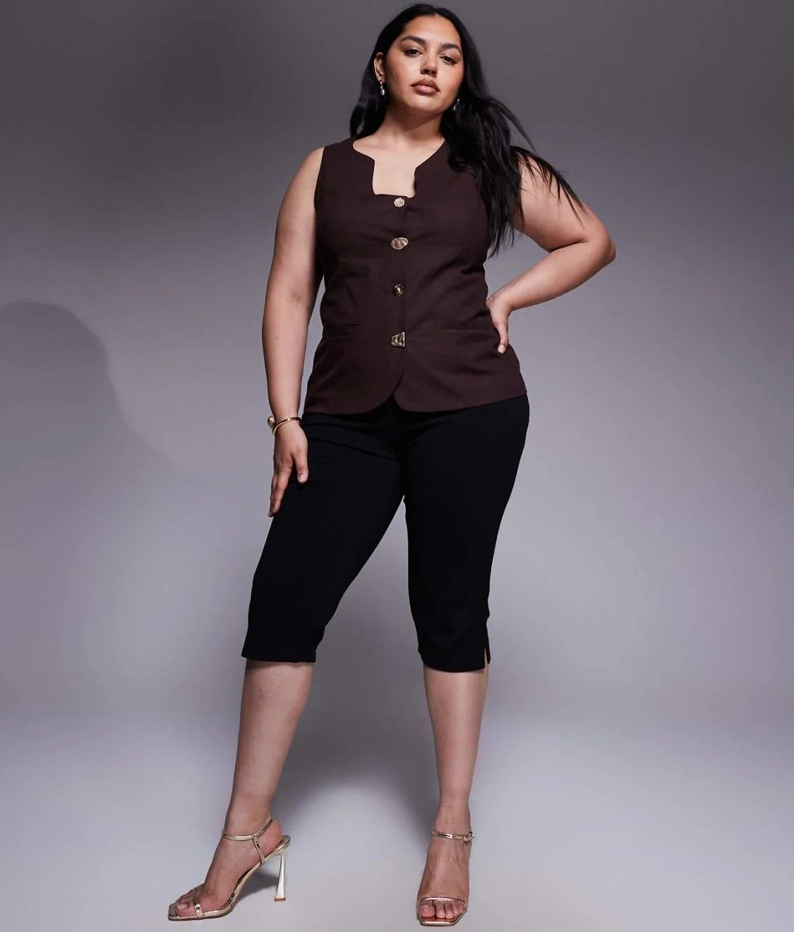 ASOS Design Curve Capri Pants With Side Split in Black, $34.99 at ASOS